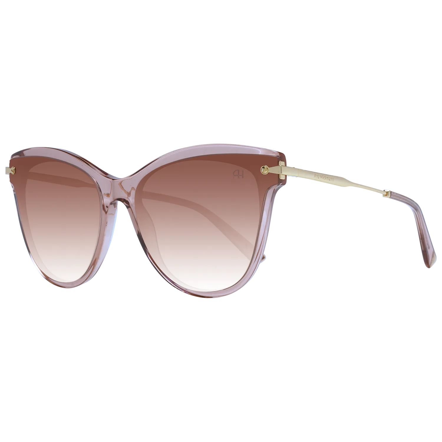 Ana Hickmann Schmetterling Sonnenbrille AH9283 62T02 in Rosa – 45° Seitenansicht