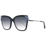 Ana Hickmann Schmetterling Sonnenbrille AH9338 55P01 in Schwarz – 45° Seitenansicht