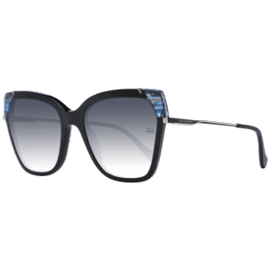 Ana Hickmann Schmetterling Sonnenbrille AH9338 55P01 in Schwarz – 45° Seitenansicht