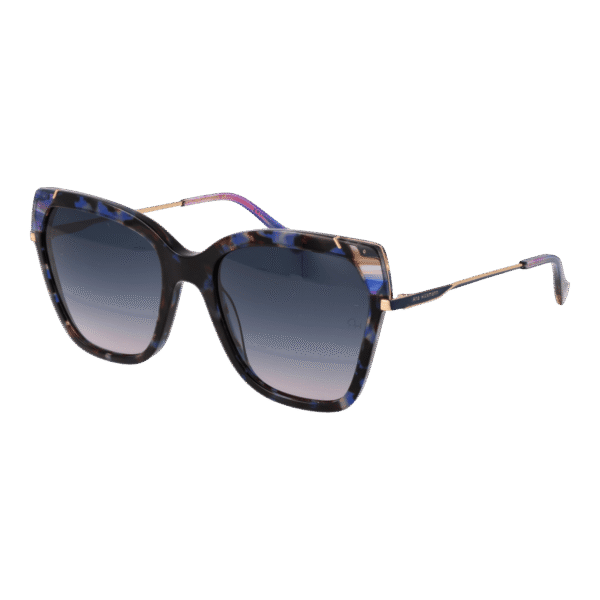 Ana Hickmann Schmetterling Sonnenbrille AH9338 55P02 in Blau – 45° Seitenansicht