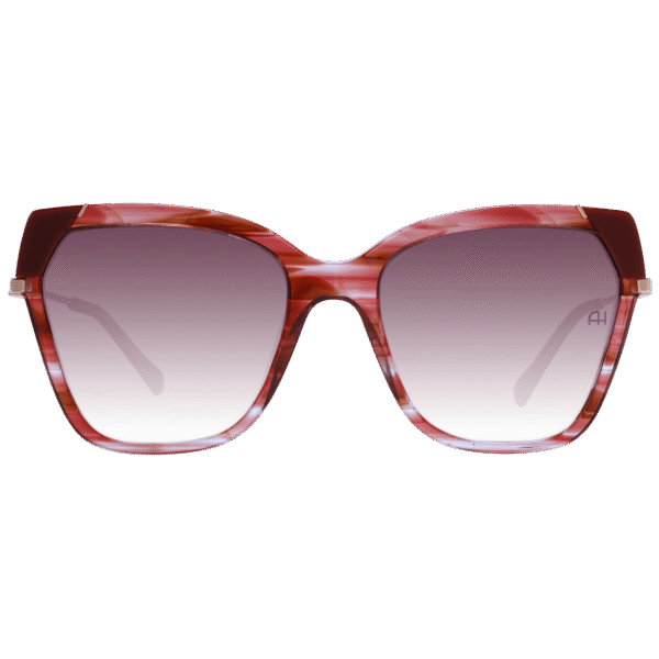 Ana Hickmann Sonnenbrille AH9338 55P03 – Frontansicht mit Azetat Rahmen und Burgunder Gläsern