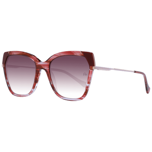 Ana Hickmann Quadrat Sonnenbrille AH9338 55P03 in Rot – 45° Seitenansicht