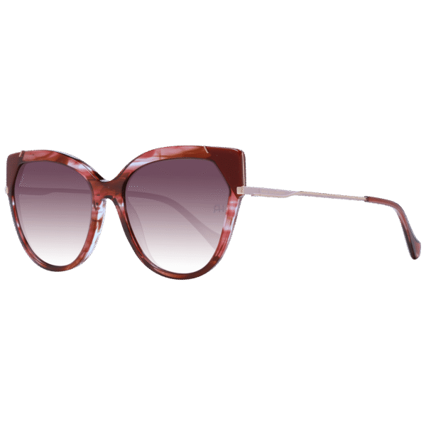 Ana Hickmann Schmetterling Sonnenbrille AH9339 56P03 in Rot – 45° Seitenansicht