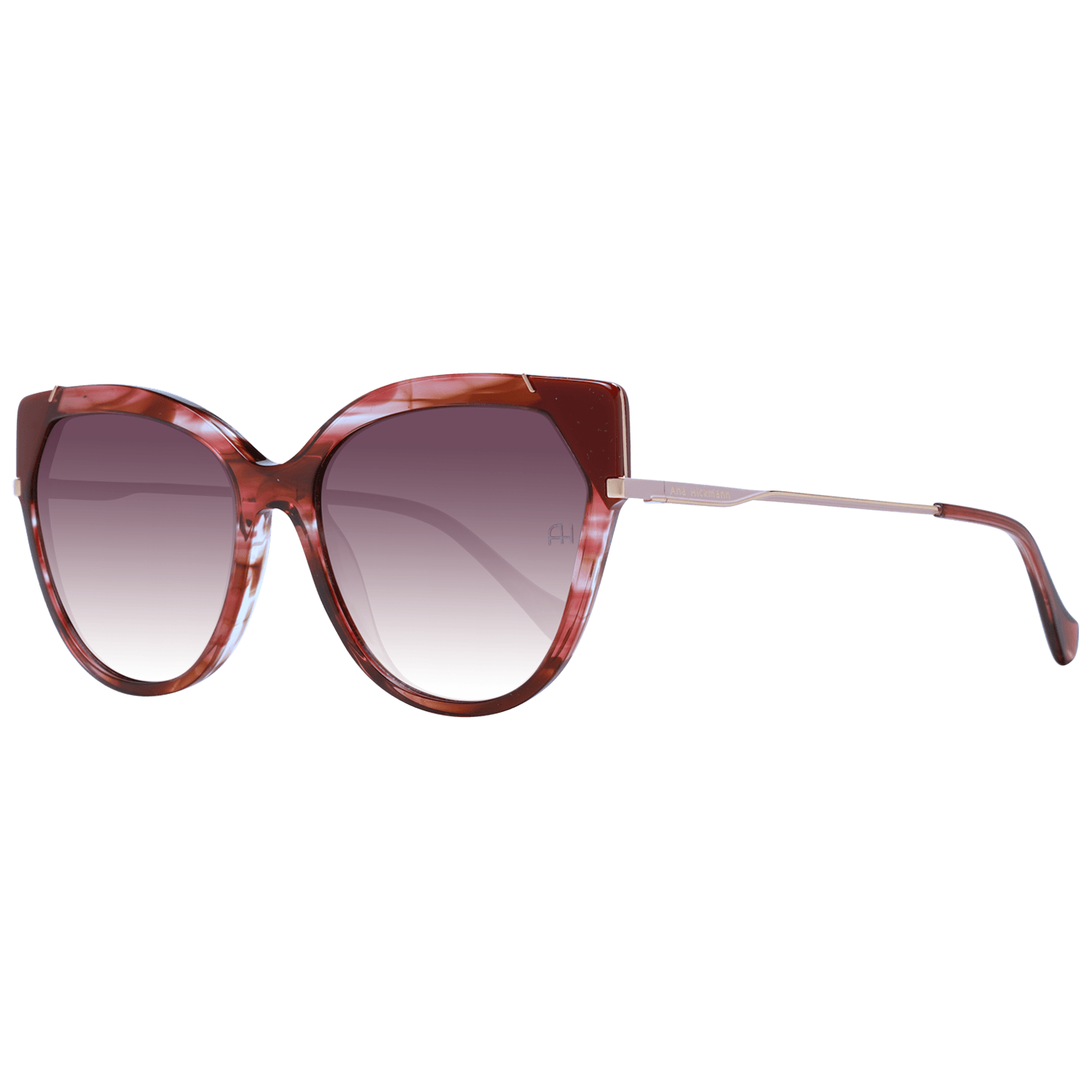 Ana Hickmann Schmetterling Sonnenbrille AH9339 56P03 in Rot – 45° Seitenansicht