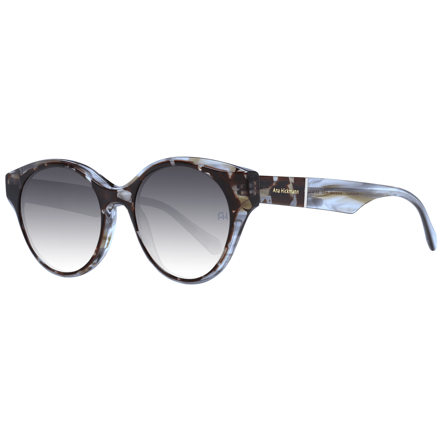 Ana Hickmann Rund Sonnenbrille AH9345 51H02 in Braun – 45° Seitenansicht