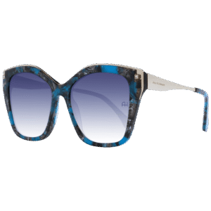 Ana Hickmann Schmetterling Sonnenbrille AH9346 55G22 in Blau – 45° Seitenansicht