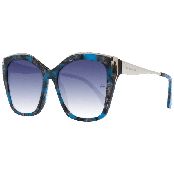 Ana Hickmann Schmetterling Sonnenbrille AH9346 55G22 in Blau – 45° Seitenansicht
