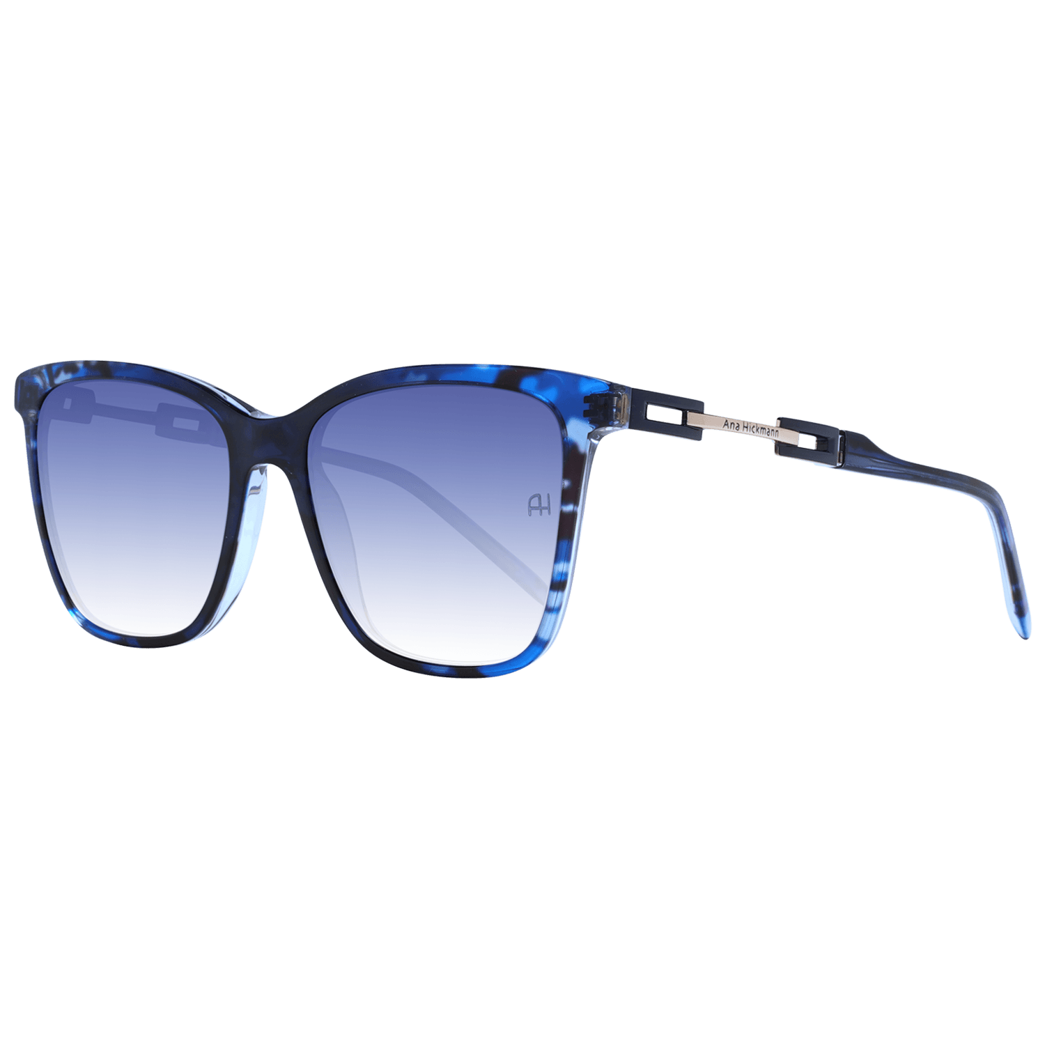 Ana Hickmann Quadrat Sonnenbrille AH9348 55C03 in Blau – 45° Seitenansicht