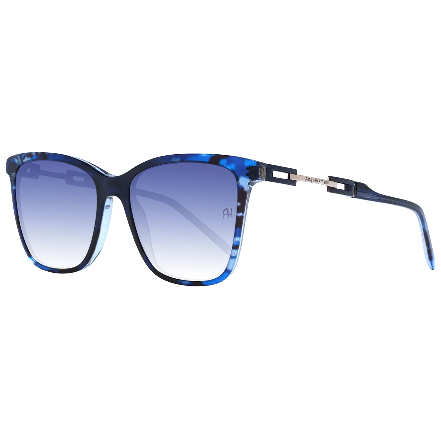 Ana Hickmann Quadrat Sonnenbrille AH9348 55C03 in Blau – 45° Seitenansicht