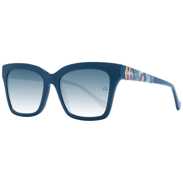Ana Hickmann Quadrat Sonnenbrille AH9354 54D01 in Blau – 45° Seitenansicht