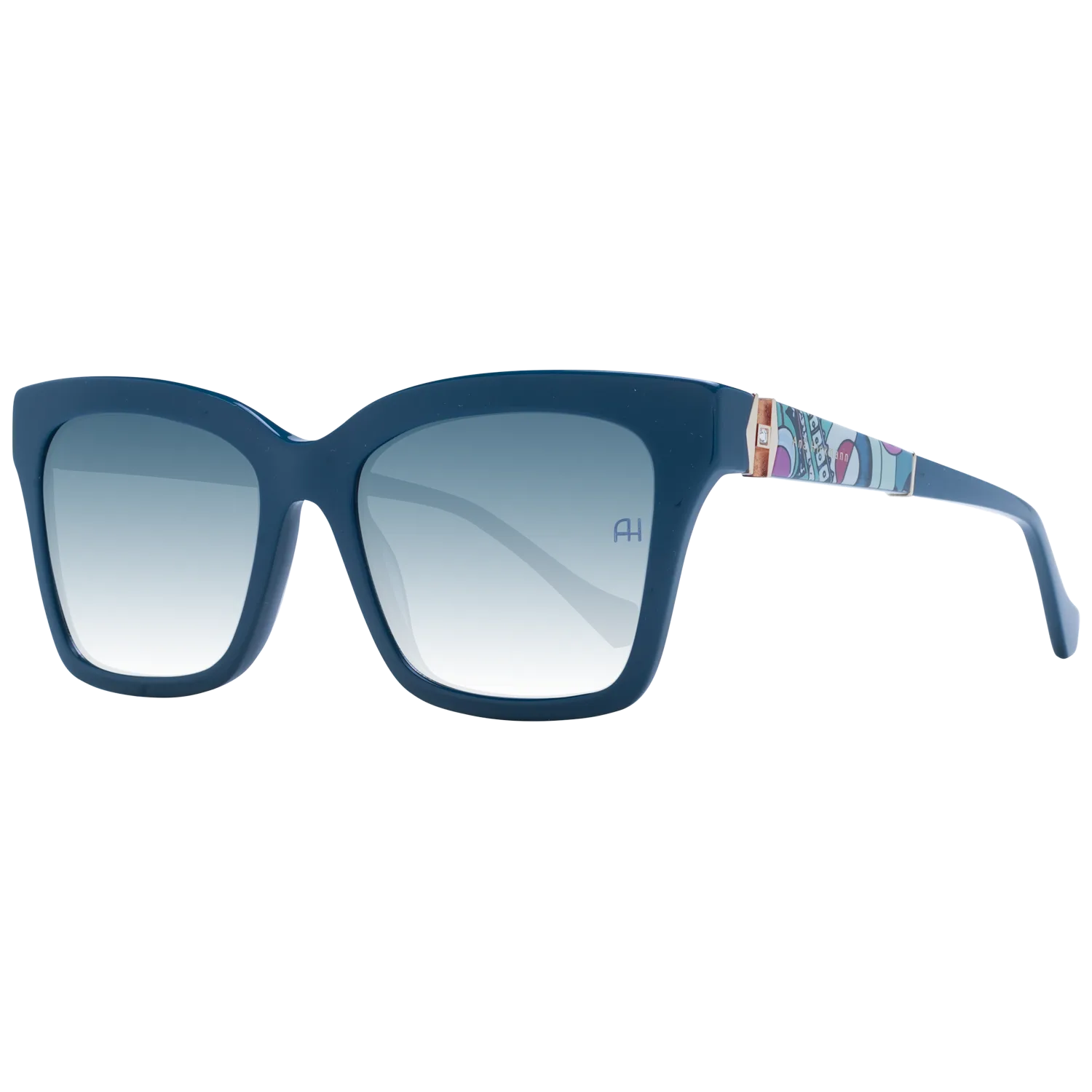 Ana Hickmann Quadrat Sonnenbrille AH9354 54D01 in Blau – 45° Seitenansicht