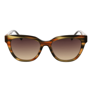 Ana Hickmann Sonnenbrille AH9356 53E02 – Frontansicht mit Azetat Rahmen und Braun Gläsern