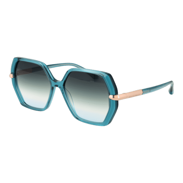 Ana Hickmann Geometric Sonnenbrille AH9363 56T01 in Türkis – 45° Seitenansicht