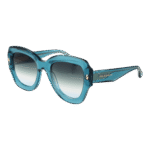 Ana Hickmann Schmetterling Sonnenbrille AH9380 52T01 in Blau – 45° Seitenansicht
