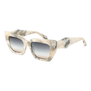 Ana Hickmann Katzenaugen Sonnenbrille AH9386 52G22 in Creme – 45° Seitenansicht