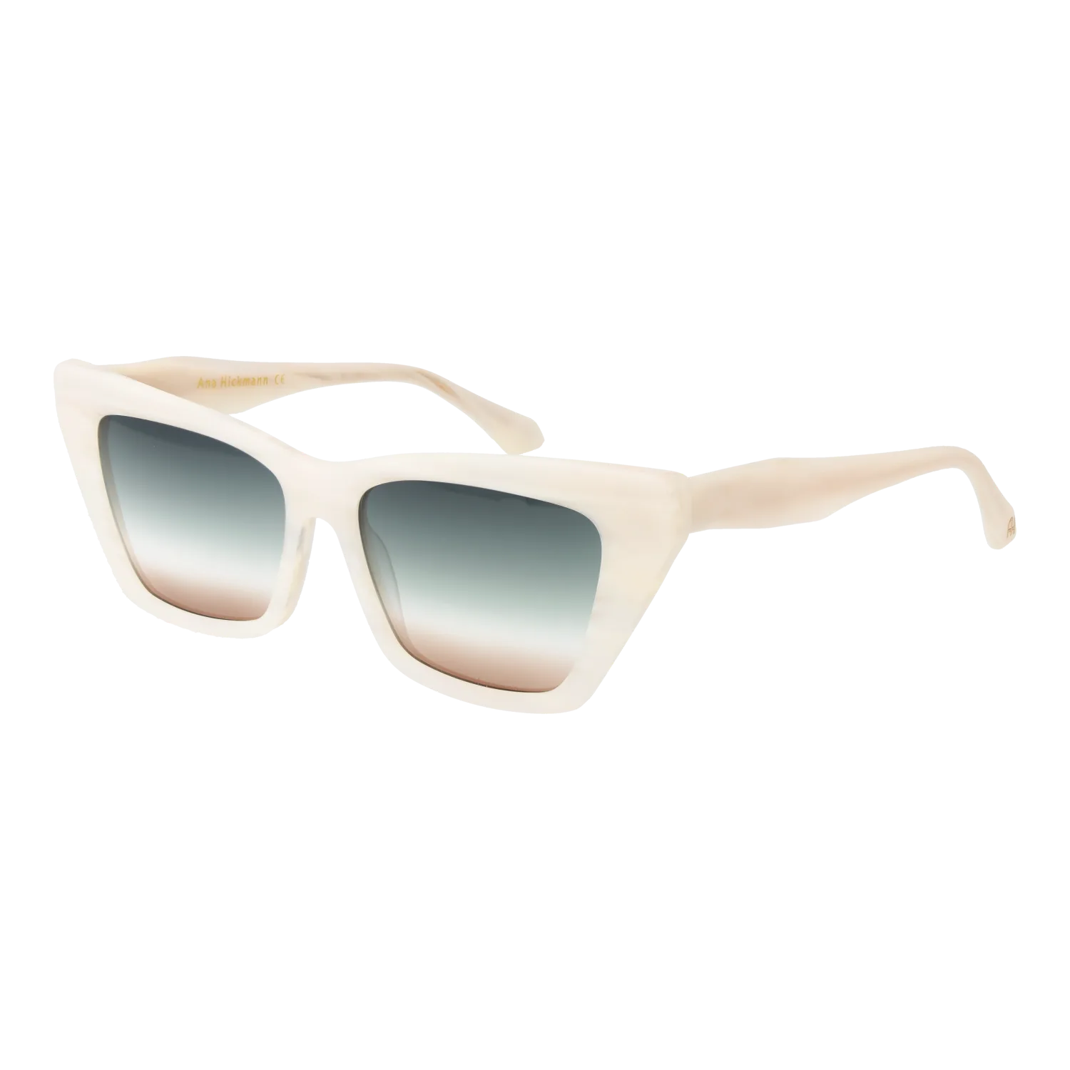 Ana Hickmann Katzenaugen Sonnenbrille AH9390 54E01 in Perle – 45° Seitenansicht