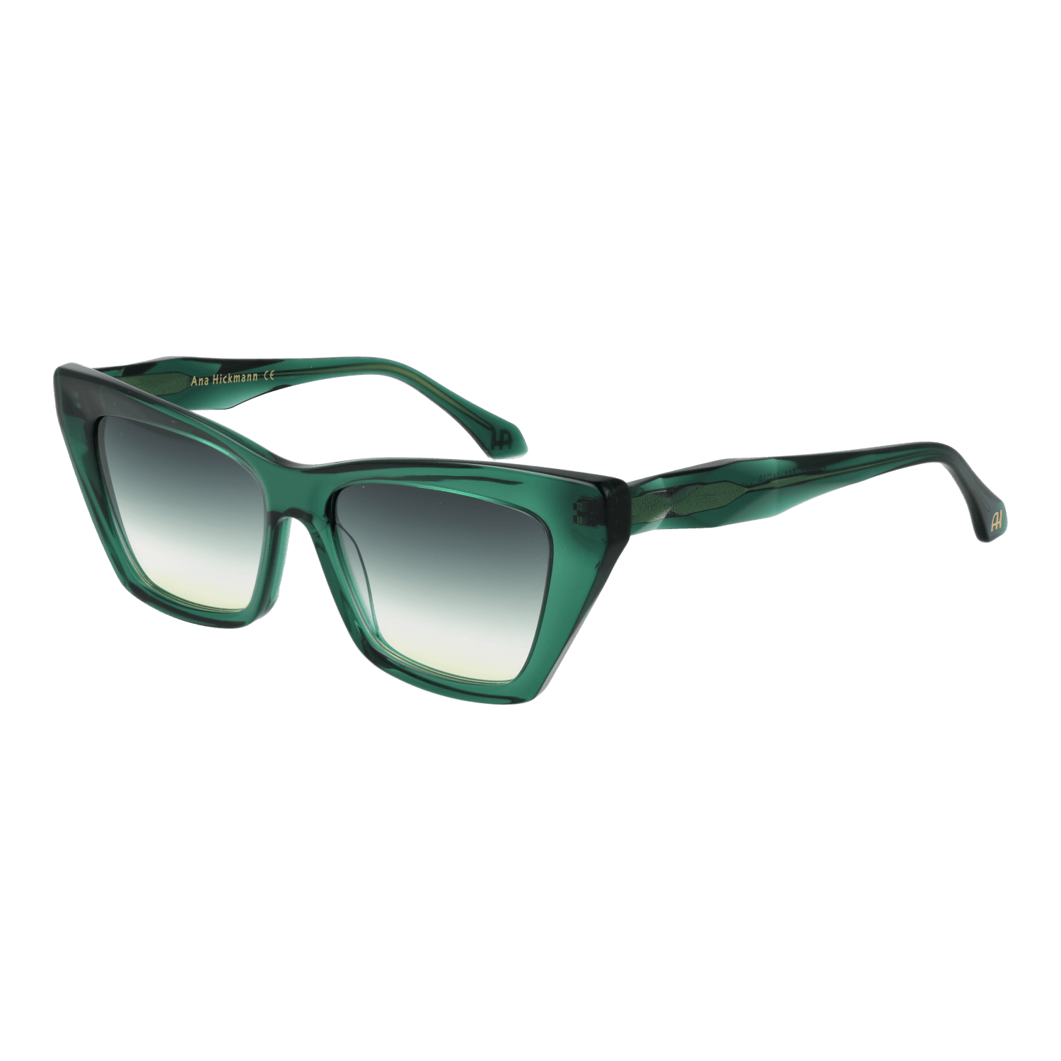 Ana Hickmann Katzenaugen Sonnenbrille AH9390 54T01 in Grün – 45° Seitenansicht