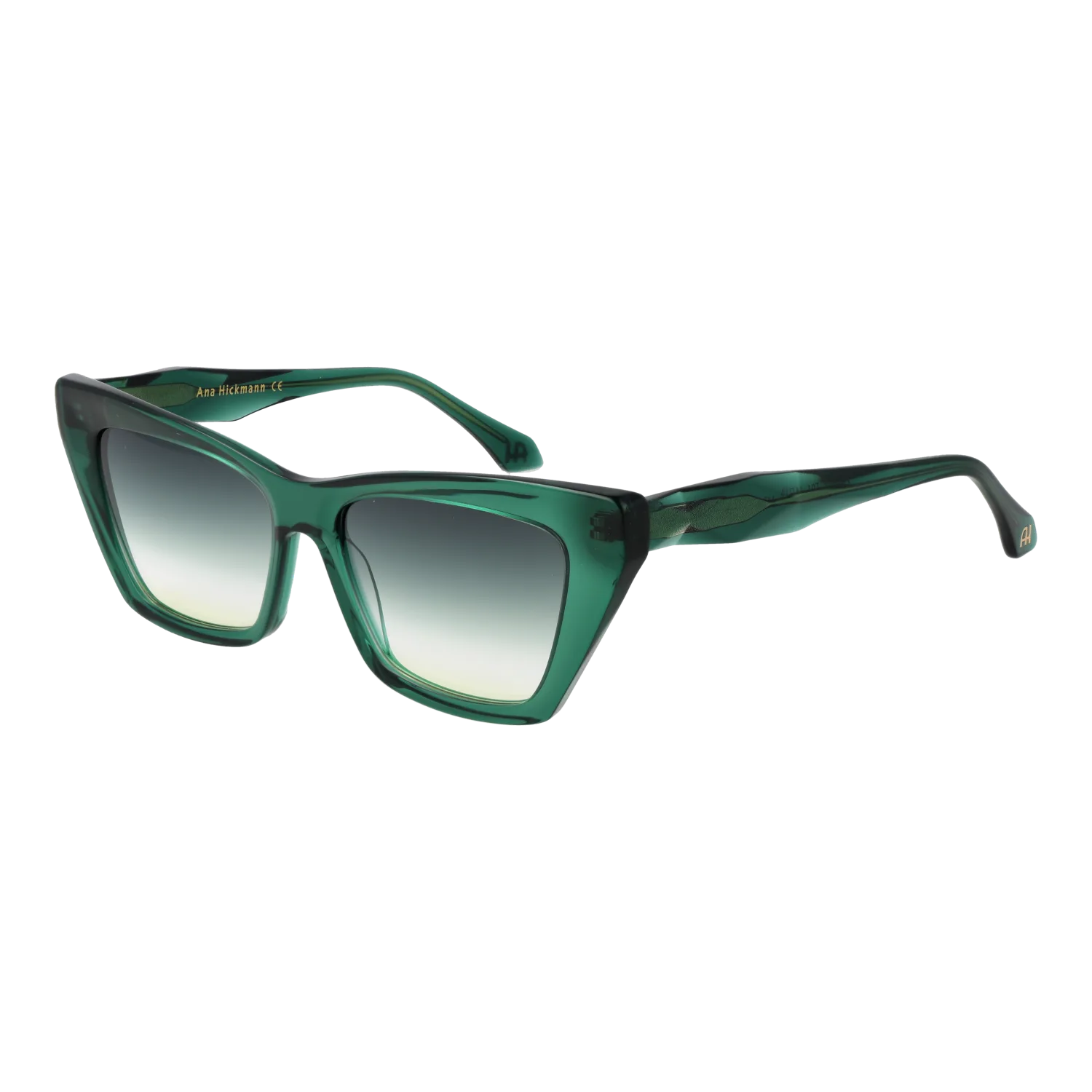 Ana Hickmann Katzenaugen Sonnenbrille AH9390 54T01 in Grün – 45° Seitenansicht