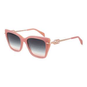 Ana Hickmann Katzenaugen Sonnenbrille AH9414 53H02 in Rosa – 45° Seitenansicht