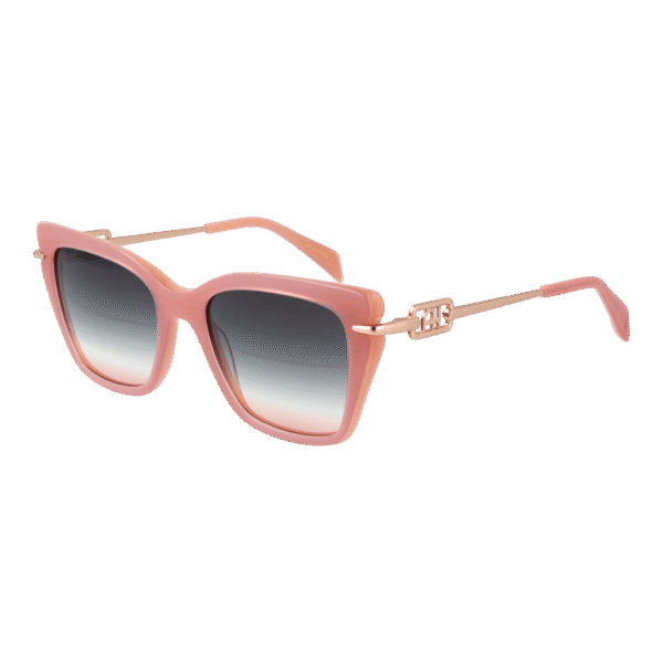 Ana Hickmann Katzenaugen Sonnenbrille AH9414 53H02 in Rosa – 45° Seitenansicht