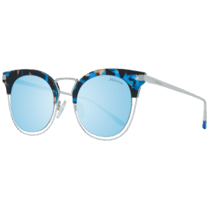Ana Hickmann Katzenaugen Sonnenbrille HI3038 50G21 in Blau – 45° Seitenansicht