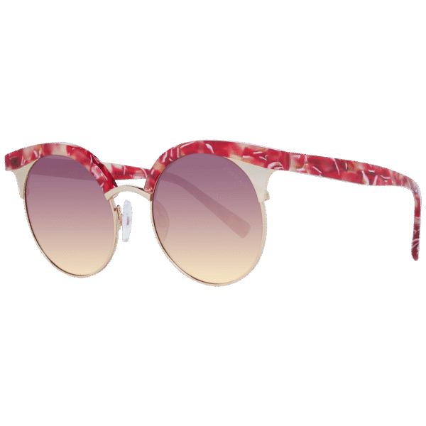 Ana Hickmann Rund Sonnenbrille HI3050 52E01 in Rot – 45° Seitenansicht