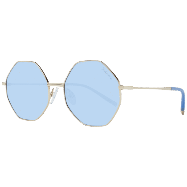 Ana Hickmann Sonnenbrille HI3055 5704B – 45° Seitenansicht Ana Hickmann Rund Sonnenbrille HI3055 5704B in Gold – 45° Seitenansicht