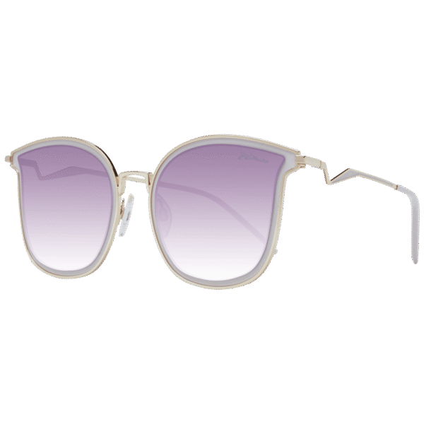 Ana Hickmann Schmetterling Sonnenbrille HI3065T 5504A in Beige – 45° Seitenansicht