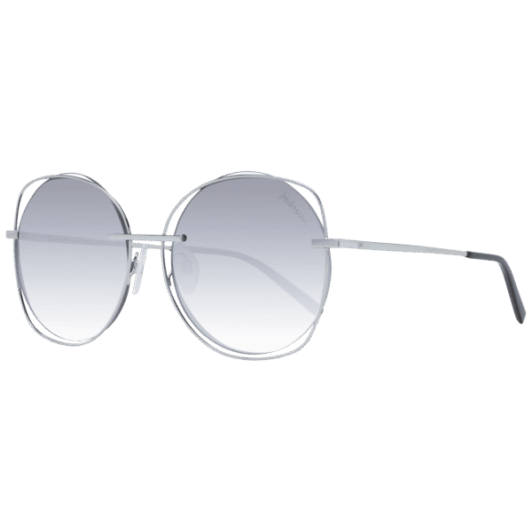 Ana Hickmann Rund Sonnenbrille HI3078 5703A in Silber – 45° Seitenansicht