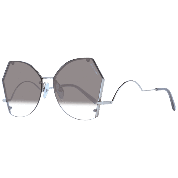 Ana Hickmann Schmetterling Sonnenbrille HI3094 6103A in Silber – 45° Seitenansicht
