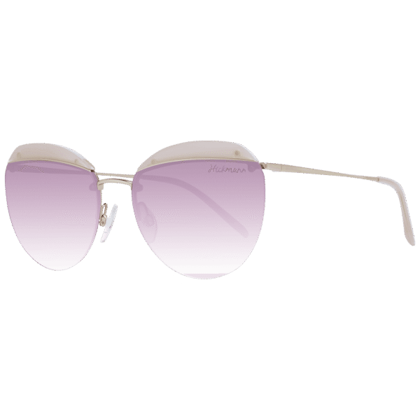 Ana Hickmann Sonnenbrille HI3108 57E01 – 45° Seitenansicht Ana Hickmann Rund Sonnenbrille HI3108 57E01 in Beige – 45° Seitenansicht