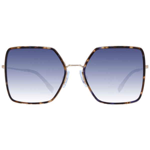 Ana Hickmann Sonnenbrille HI3171 56G21 – Frontansicht mit Metall Rahmen und Blau Gläsern