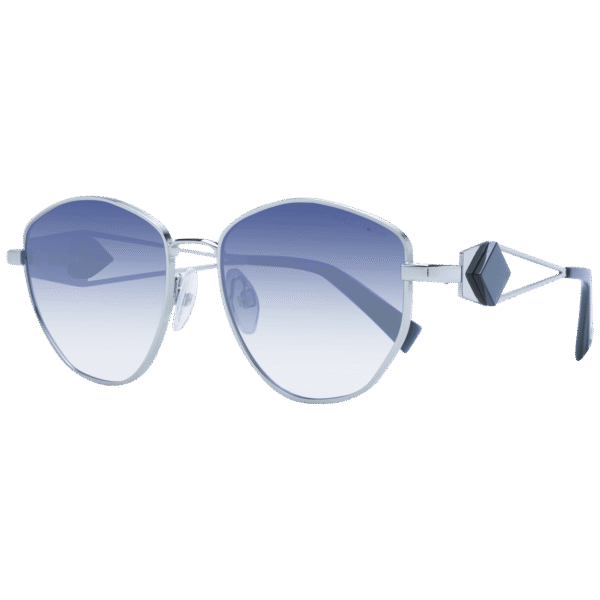Ana Hickmann Rund Sonnenbrille HI3187 5403A in Silber – 45° Seitenansicht