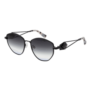 Ana Hickmann Rund Sonnenbrille HI3187 5409A in Schwarz – 45° Seitenansicht