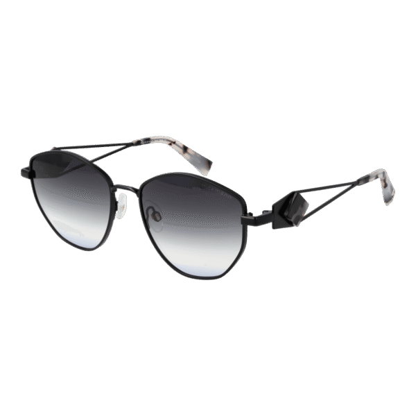 Ana Hickmann Rund Sonnenbrille HI3187 5409A in Schwarz – 45° Seitenansicht