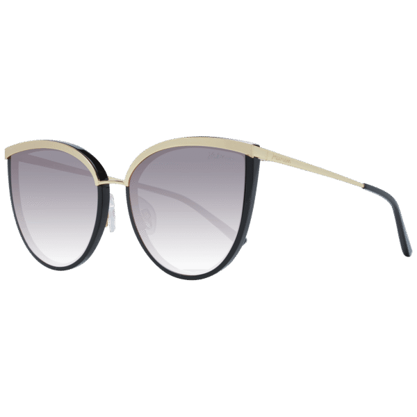 Ana Hickmann Schmetterling Sonnenbrille HI9076 59A01 in Schwarz – 45° Seitenansicht