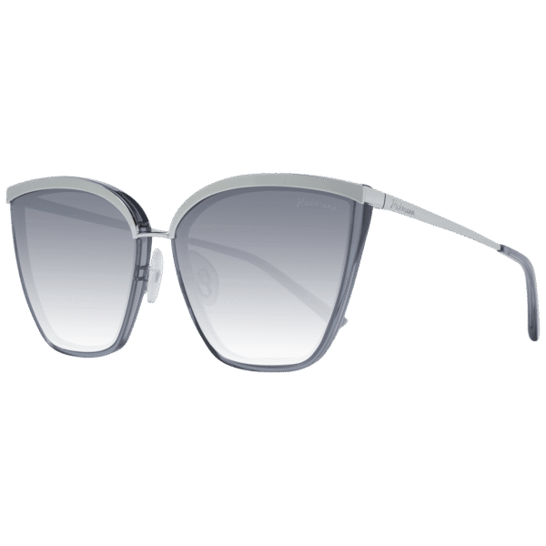 Ana Hickmann Schmetterling Sonnenbrille HI9077 5801S in Grau – 45° Seitenansicht