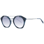 Ana Hickmann Rund Sonnenbrille HI9087 51H01 in Blau – 45° Seitenansicht