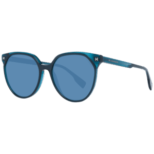 Ana Hickmann Rund Sonnenbrille HI9158 54H02 in Blau – 45° Seitenansicht