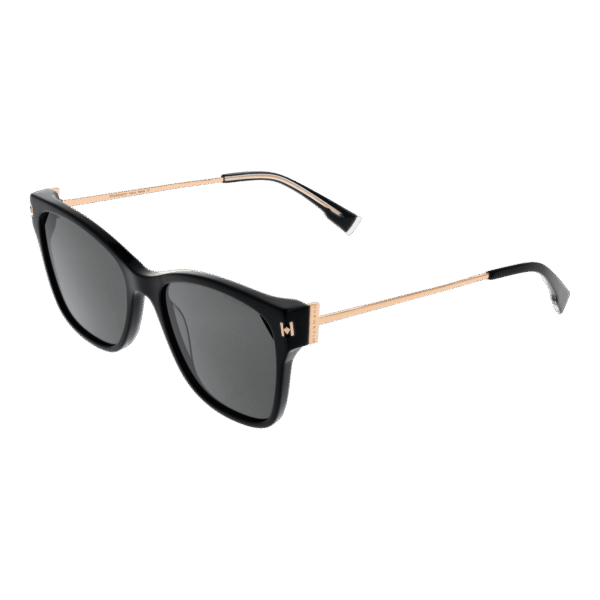 Ana Hickmann Schmetterling Sonnenbrille HI9173 54A01 in Schwarz – 45° Seitenansicht