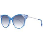 Ana Hickmann Schmetterling Sonnenbrille HI9174 54H02 in Blau – 45° Seitenansicht