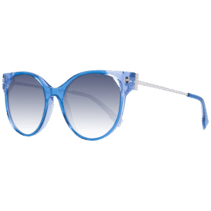 Ana Hickmann Schmetterling Sonnenbrille HI9174 54H02 in Blau – 45° Seitenansicht