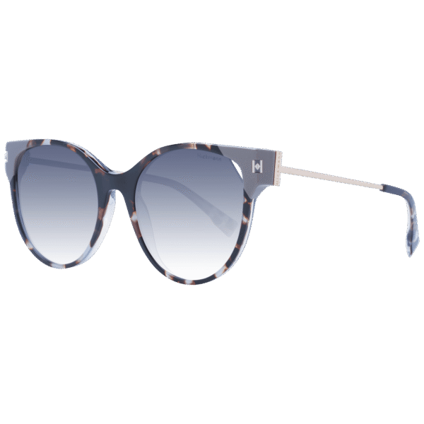 Ana Hickmann Schmetterling Sonnenbrille HI9174 54P01 in Grau – 45° Seitenansicht