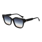 Ana Hickmann Rechteck Sonnenbrille HI9188 54A01 in Schwarz – 45° Seitenansicht