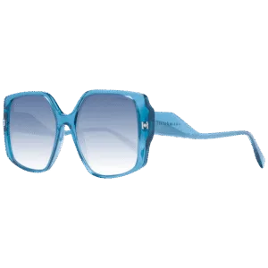 Ana Hickmann Quadrat Sonnenbrille HI9189 56T02 in Blau – 45° Seitenansicht
