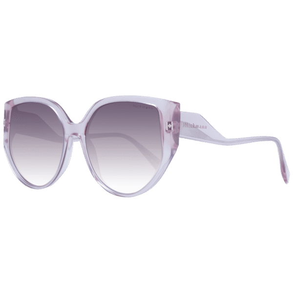 Ana Hickmann Schmetterling Sonnenbrille HI9190 57T01 in Pink – 45° Seitenansicht