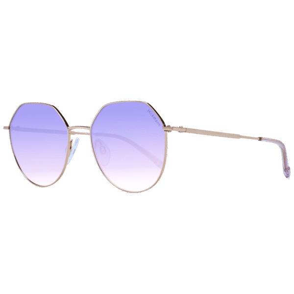 Ana Hickmann Rund Sonnenbrille HIY3001 5205A in Gold – 45° Seitenansicht