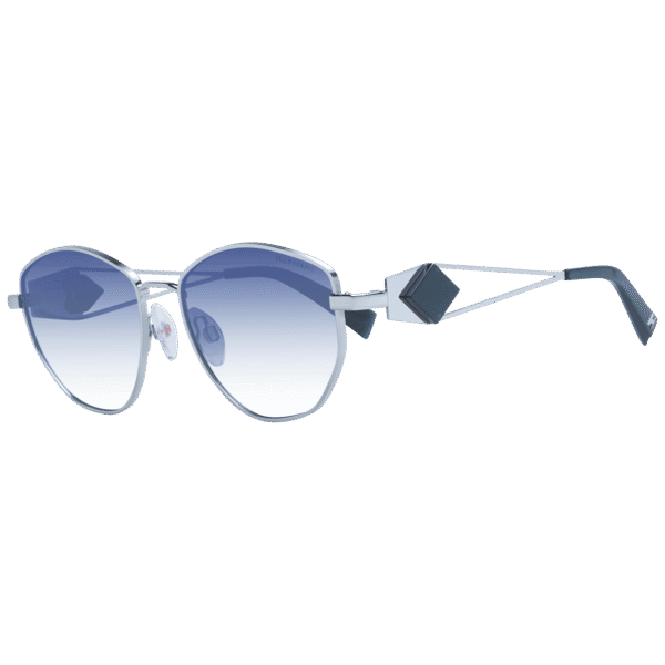 Ana Hickmann Sonnenbrille HIY3004 5203A – 45° Seitenansicht Ana Hickmann Geometric Sonnenbrille HIY3004 5203A in Silber – 45° Seitenansicht