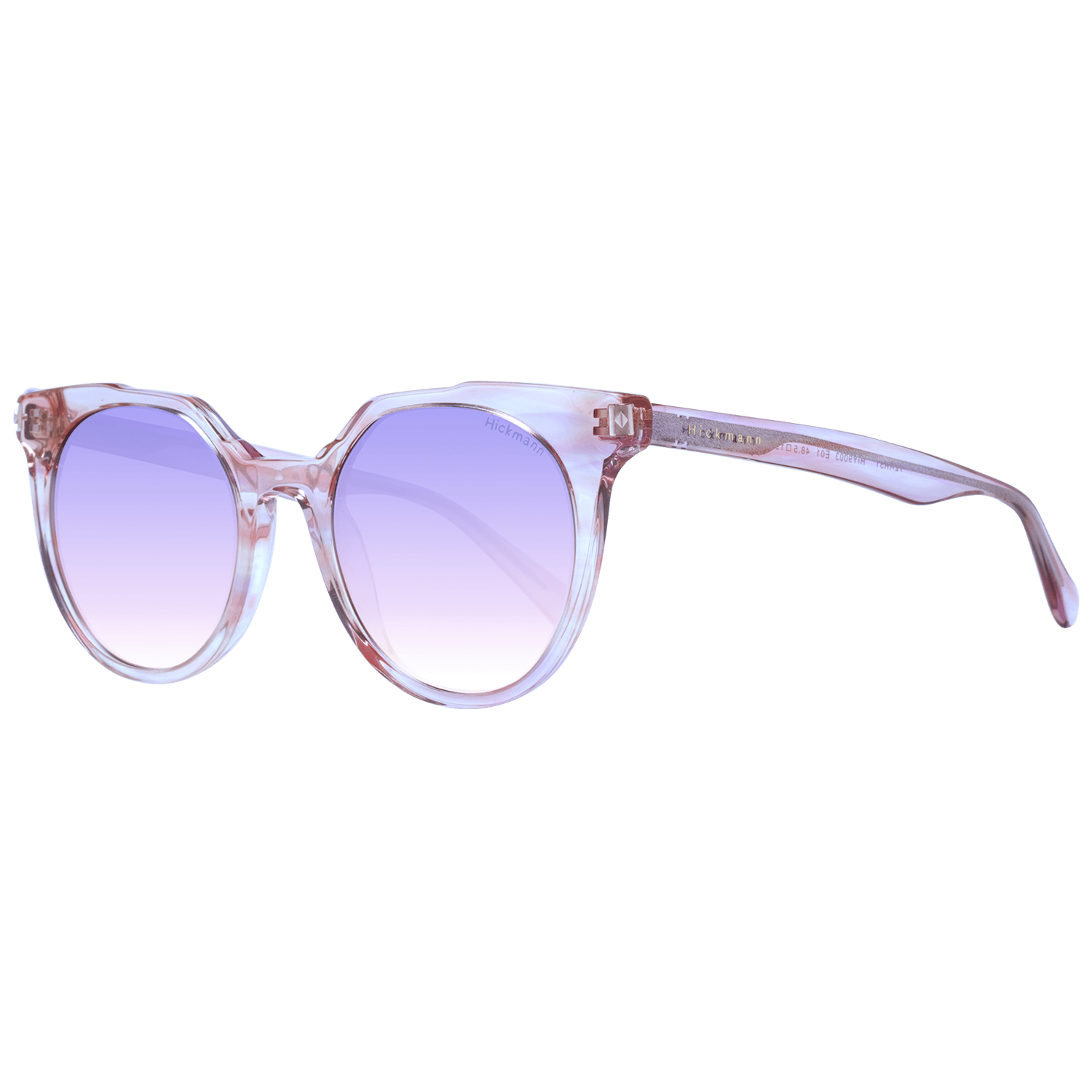Ana Hickmann Rund Sonnenbrille HIY9003 48E01 in Rosa – 45° Seitenansicht