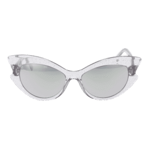 Andy Wolf Sonnenbrille Irina 59E – Frontansicht mit Azetat Rahmen und Grau Gläsern